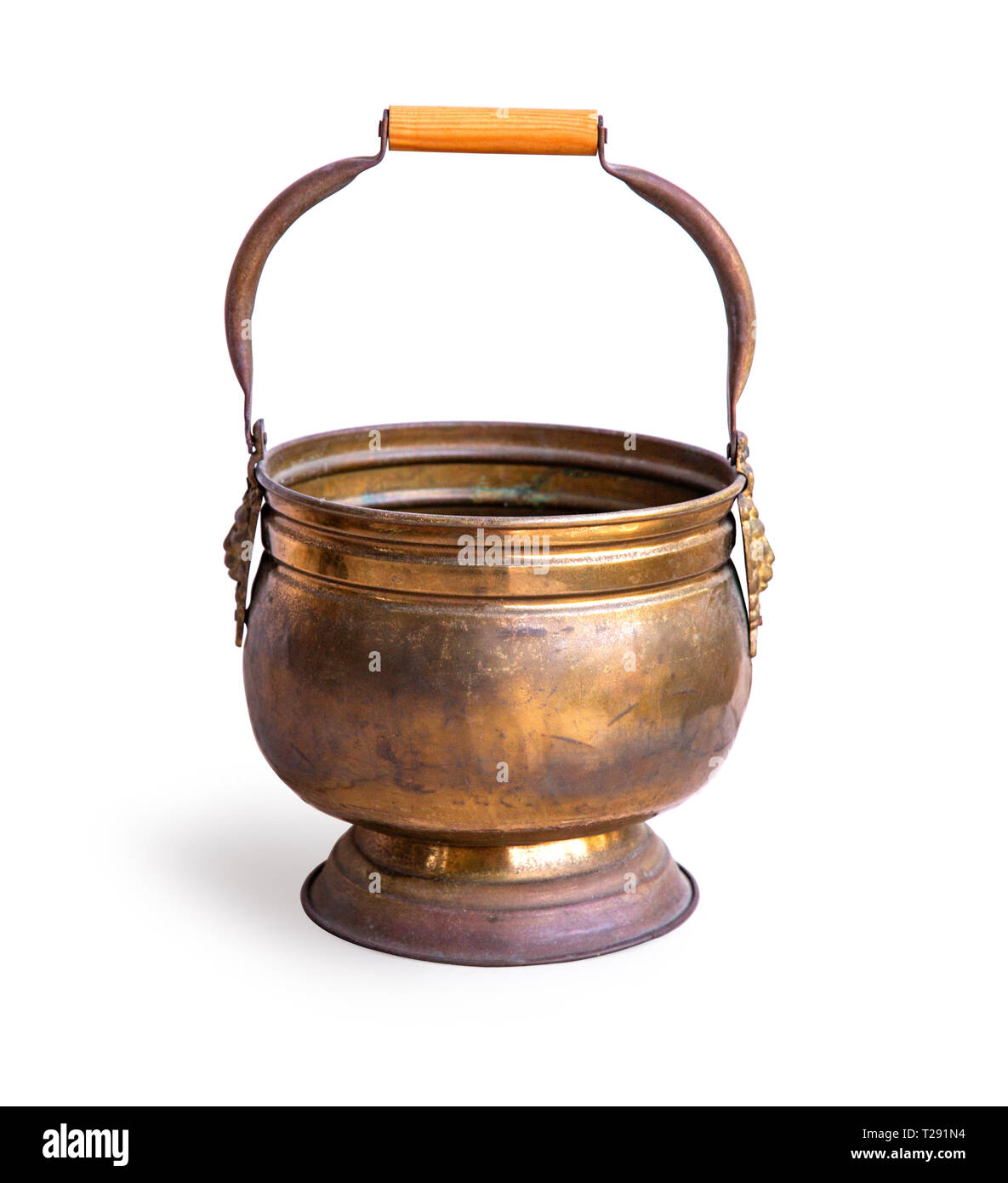 copper pot on white background isolated with clipping path Stock Photo