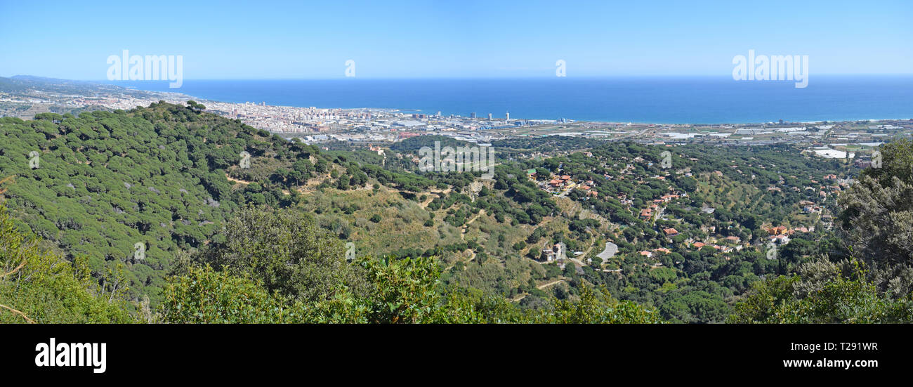 Panoramic view of mountains and beaches of Maresme Barcelona Stock ...