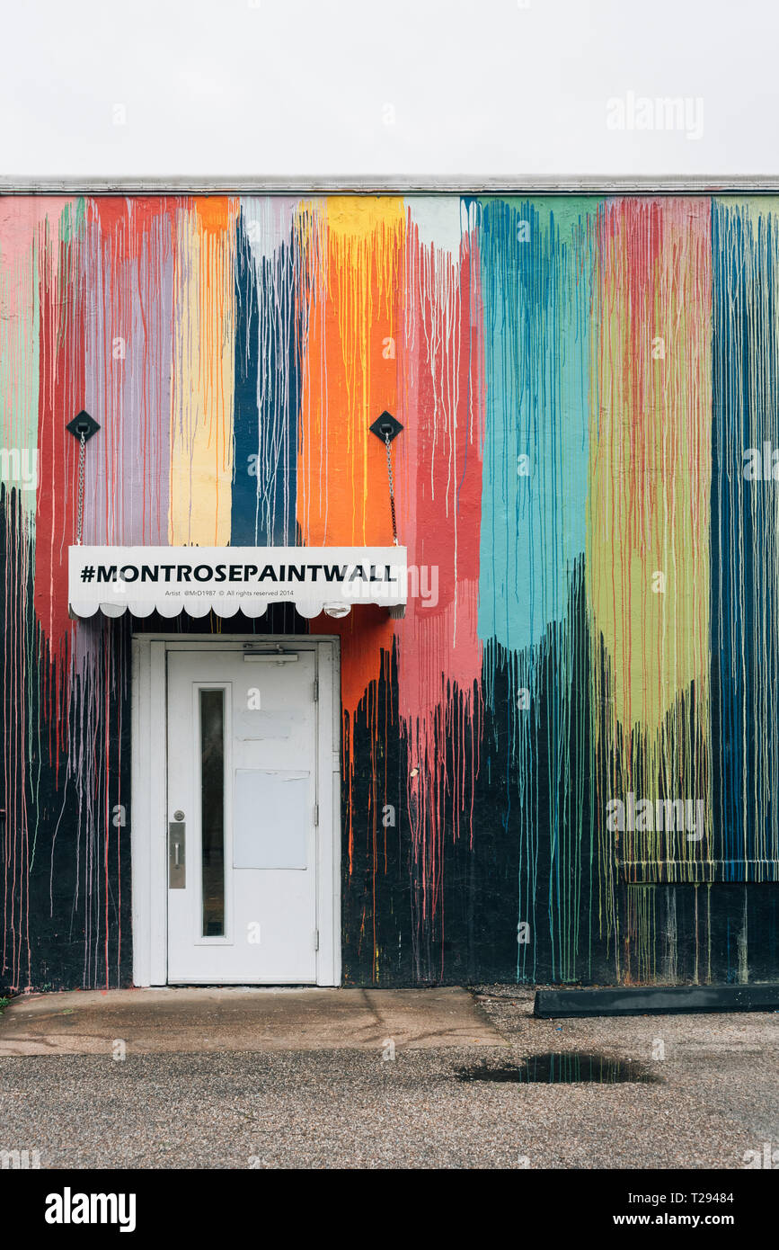 The Montrose Paint Wall, in Houston, Texas Stock Photo Alamy