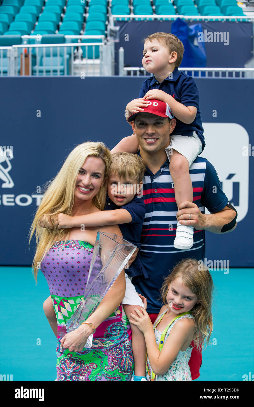 Florida,USA. 30th Mar, 2019. Bob Bryan (USA), wife Michelle and ...