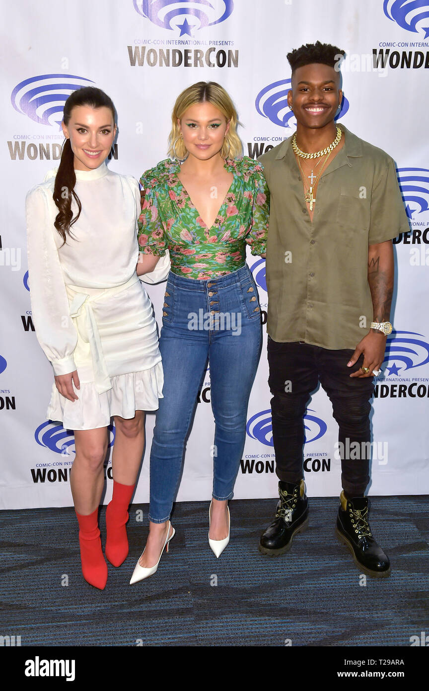 Emma Lahana, Olivia Holt and Aubrey Joseph at the Photocall Freeform TV