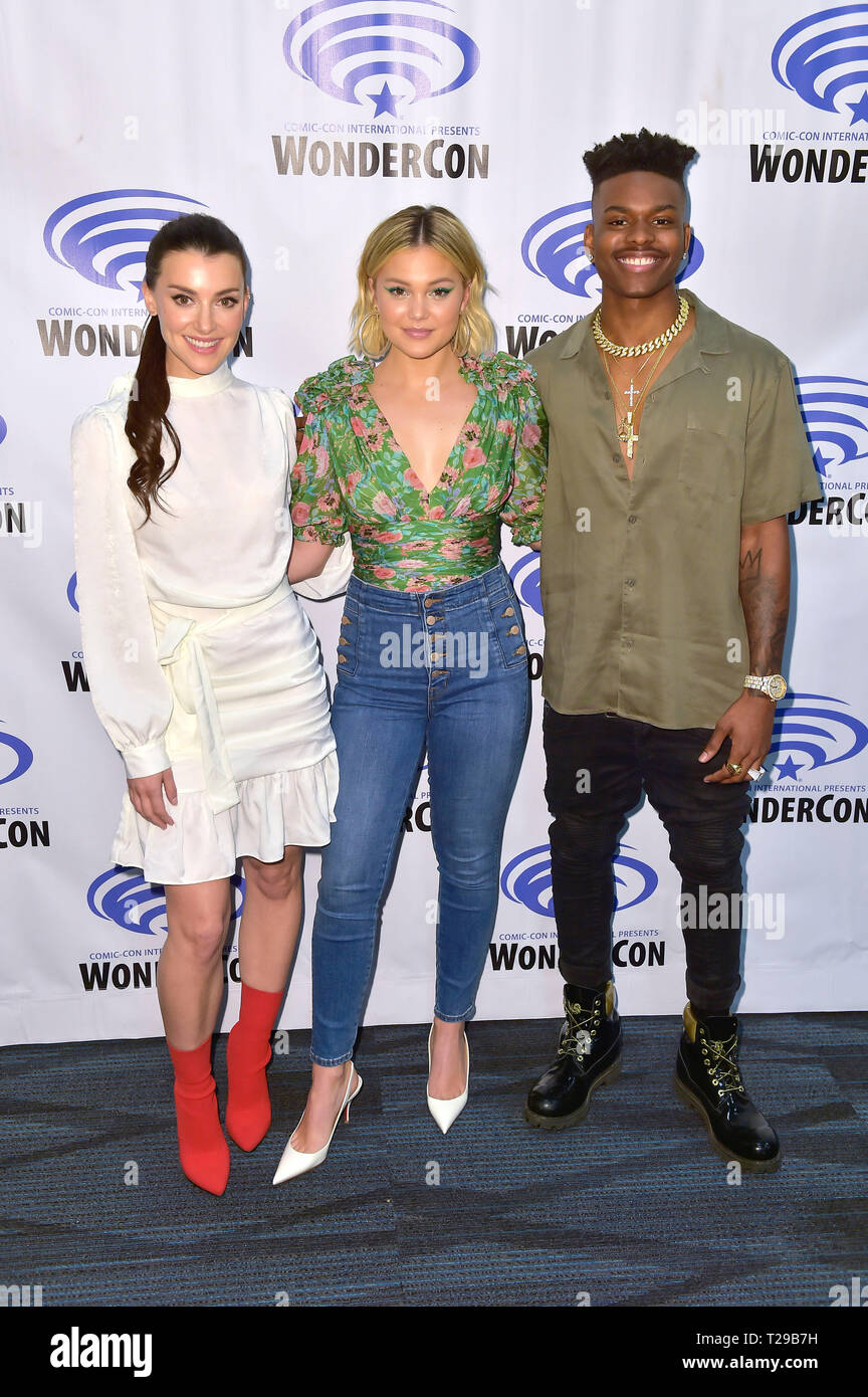 Emma Lahana, Olivia Holt and Aubrey Joseph at the Photocall Freeform TV