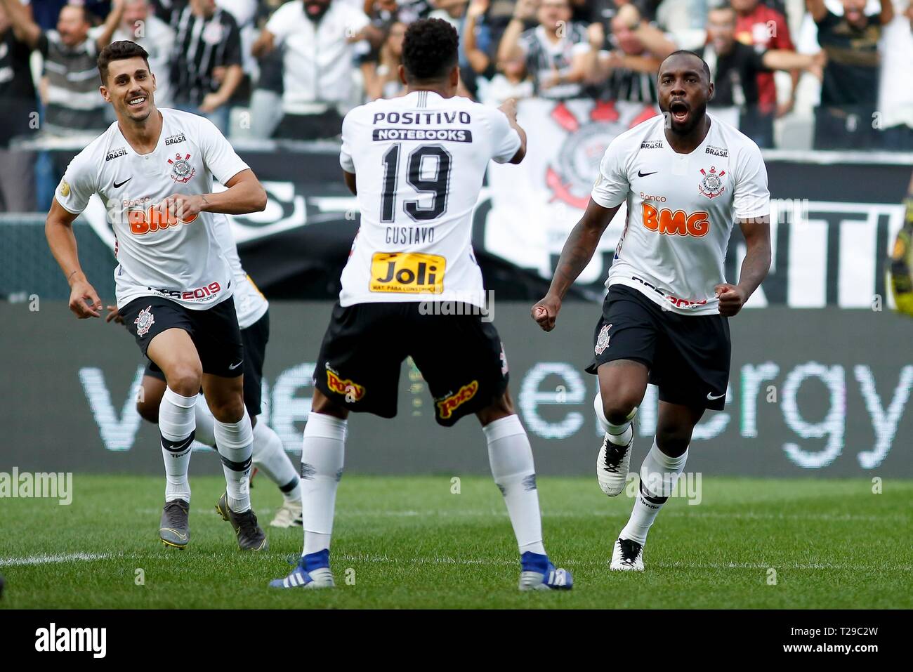 Sao Paulo Sp 31 03 19 Corinthians X Santos Celebration Of The First Goal Of Corinthians Marked By Manoel During Corinthians Vs Santos Match Valid For The Semifinal Of The Campeonato Paulista