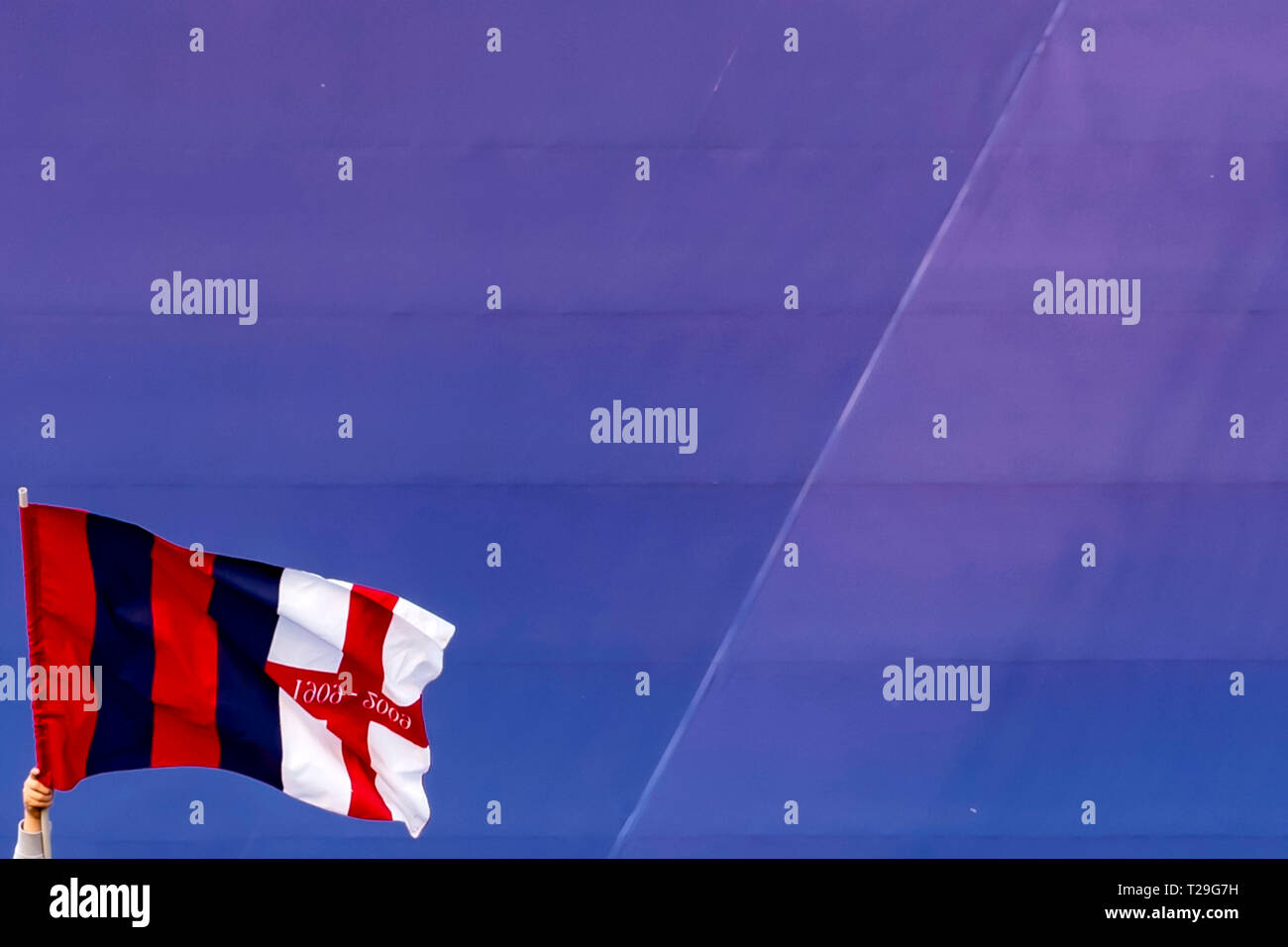 Bologna Italy 31st March 2019 Flag Bologna During The