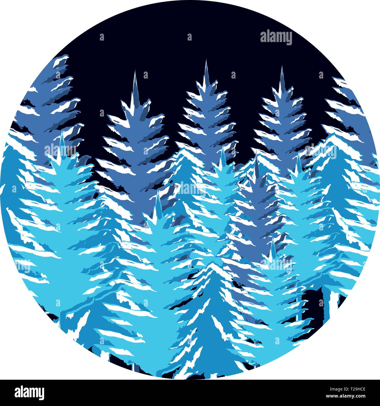 winter landscape scene christmas vector illustration design Stock ...