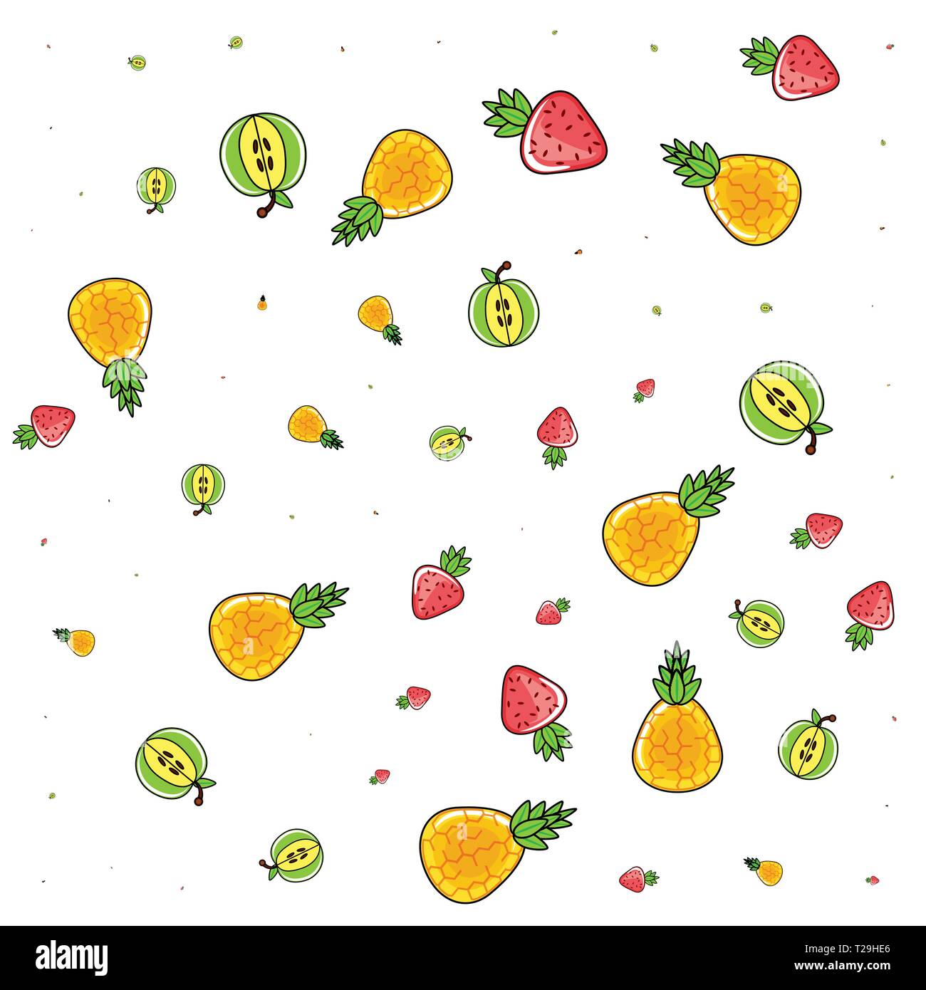 fresh fruits pattern background vector illustration design Stock Vector ...