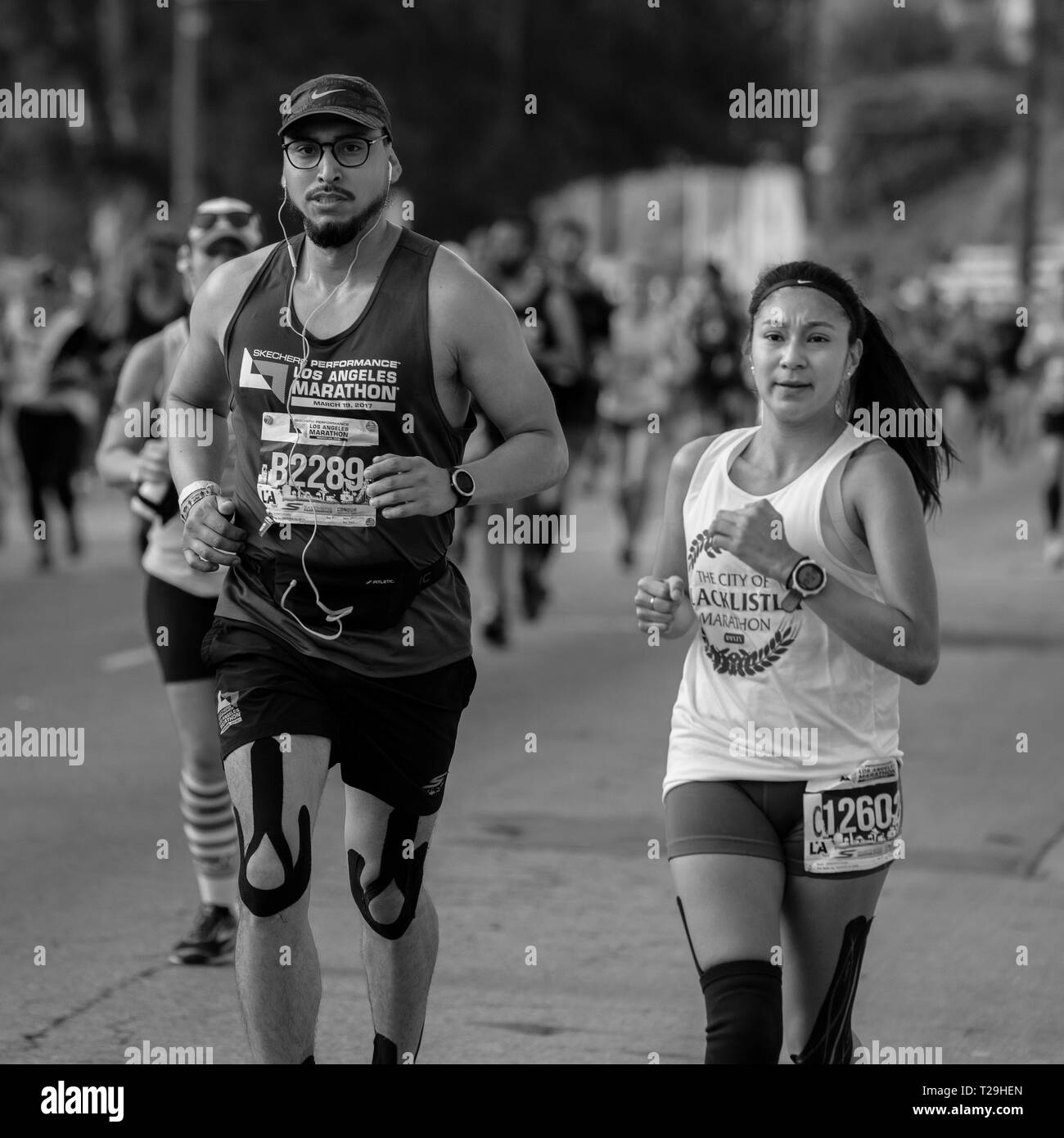 MARCH 24, 2019, LOS ANGELES, CALIFORNIA, USA -  34th Los Angeles Marathon, 'Stadium to the Sea' - the 4th largest in USA and 10th in world Stock Photo