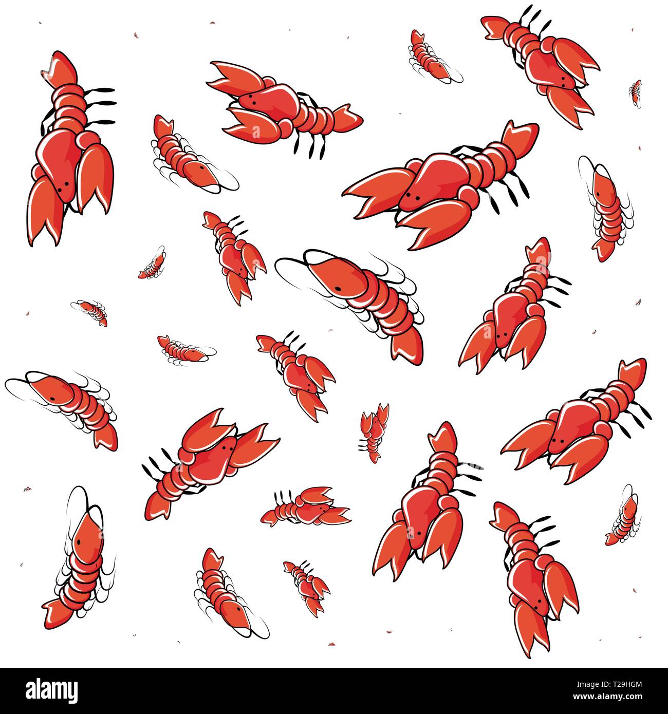 delicious lobster seafood pattern vector illustration design Stock ...