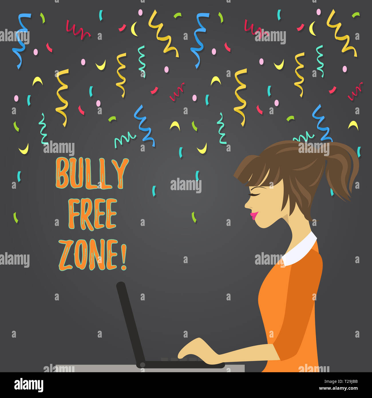 Conceptual hand writing showing Bully Free Zone. Concept meaning creating  abuse free school college life Strip Size Lined Paper Sheet Hanging Using  Bl Stock Photo - Alamy