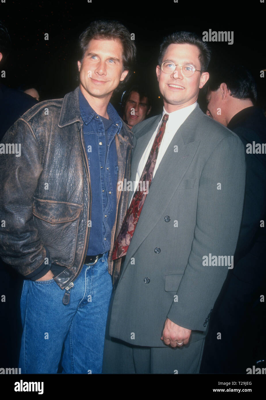 LOS ANGELES, CA - MARCH 9: Actor Parker Stevenson and brother Hutch Parker attend HBO's 'Against The Wall' Premiere on March 9, 1994 at DGA Theatre in Los Angeles, California. Photo by Barry King/Alamy Stock Photo Stock Photo