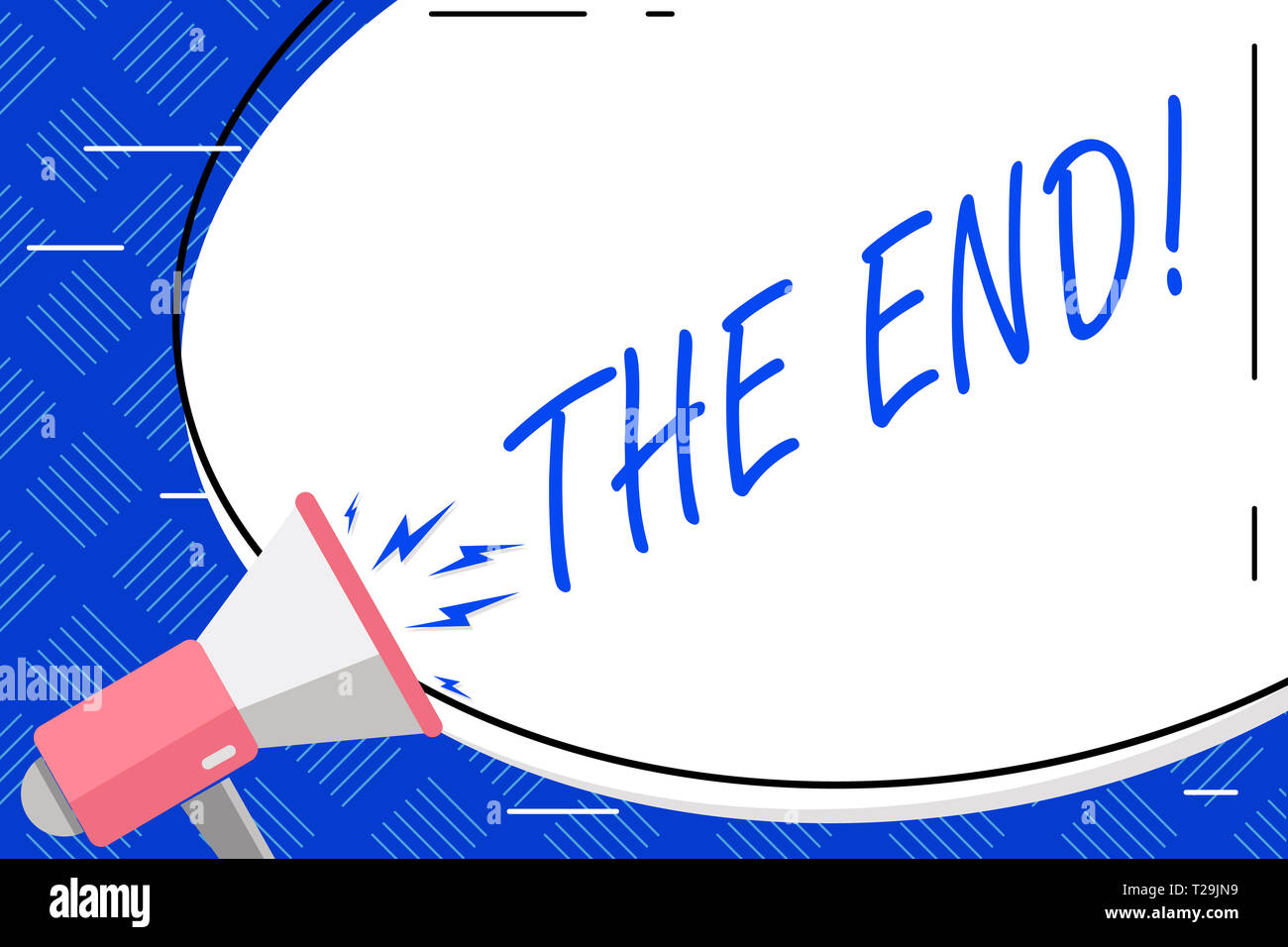 Writing note showing The End. Business concept for final part of ...