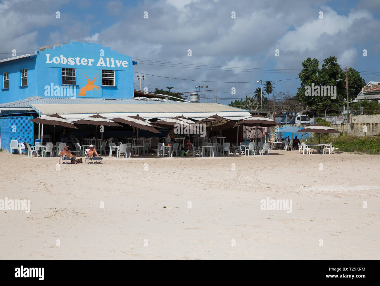 Lobster Alive restaurant by the beach in Bridgetown, Barbados Stock Photo