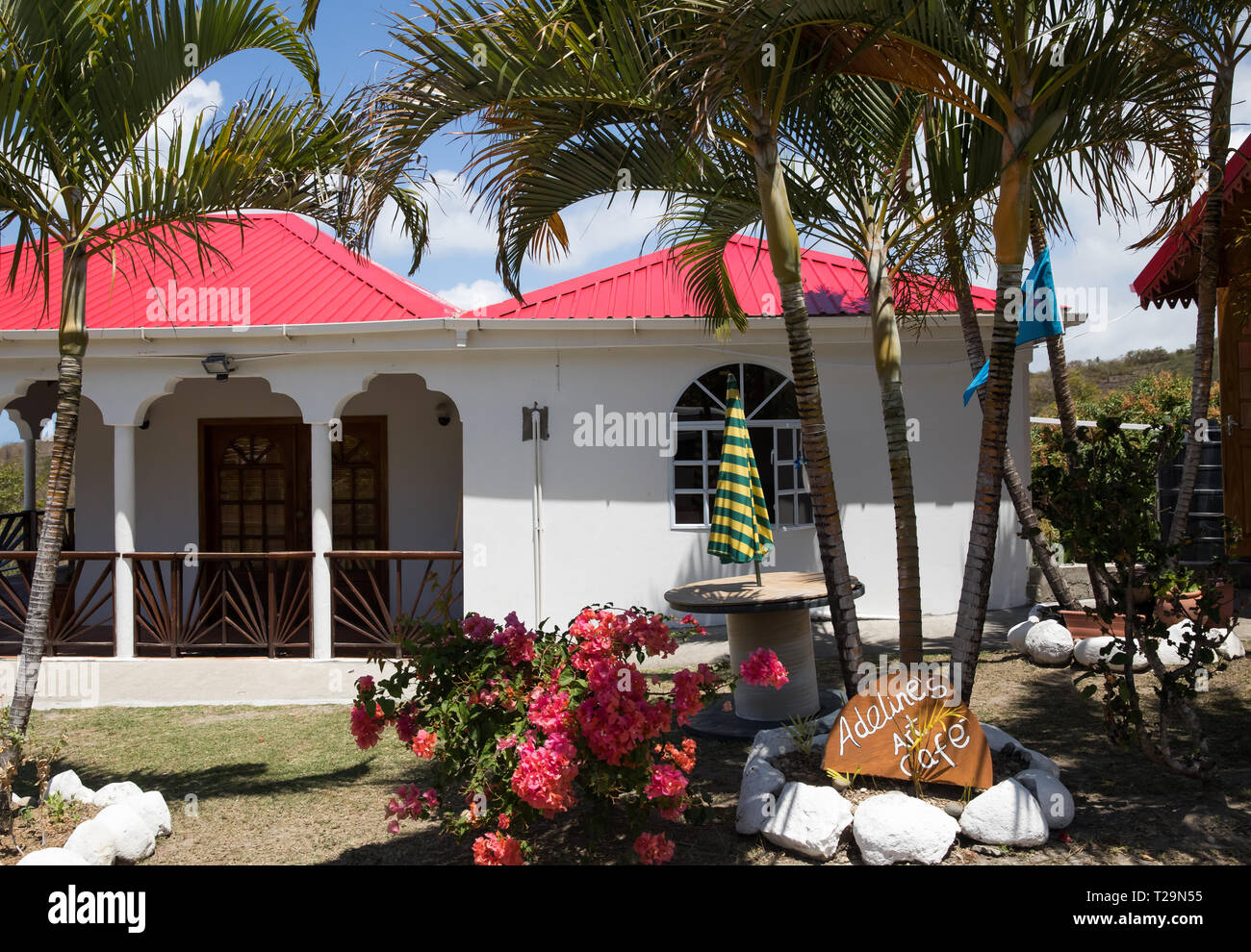 Brightly coloured house in St Lucia, The Caribbean Stock Photo Alamy