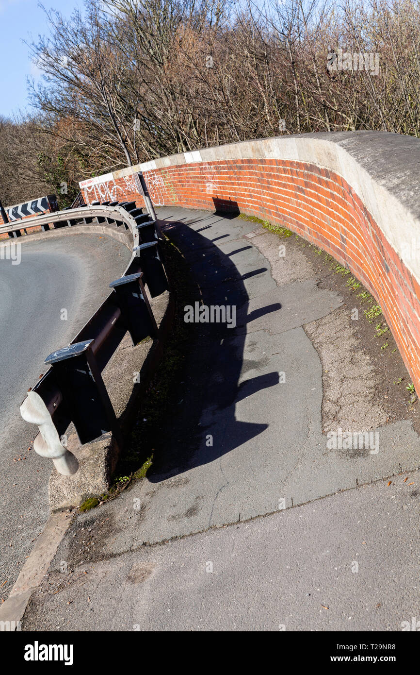 Round the bend, with shadows. Stock Photo