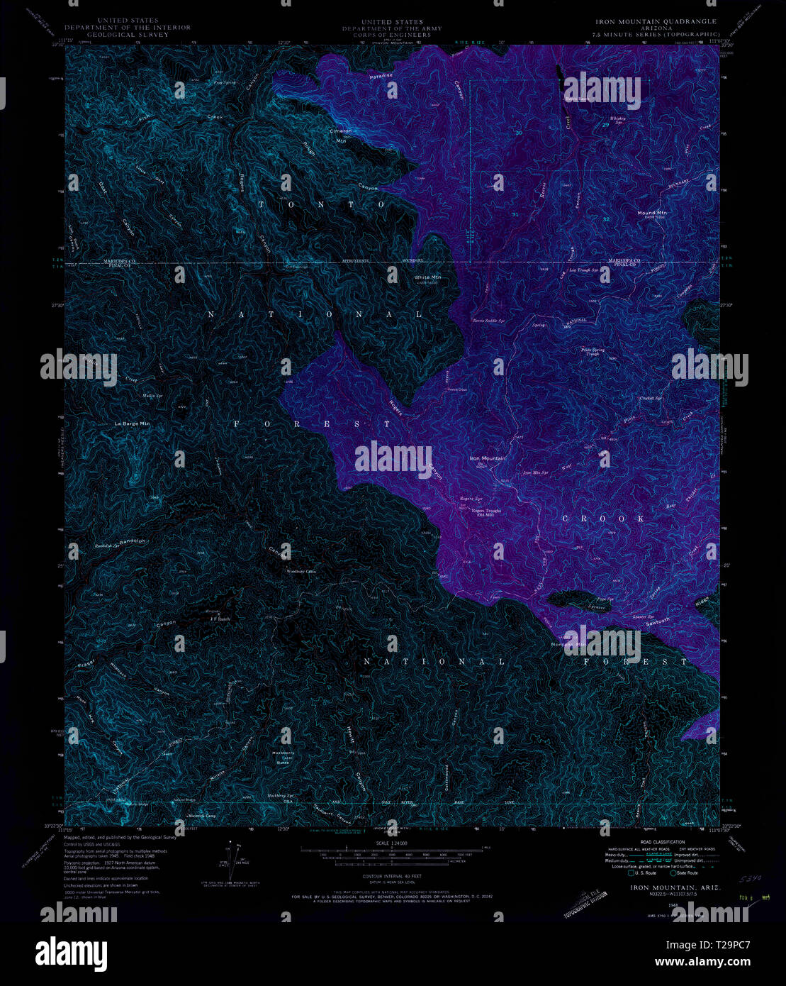 USGS TOPO Map Arizona AZ Iron Mountain - Usgs Topo Map Arizona Az Iron Mountain 311894 1948 24000 Inverted Restoration T29PC7 