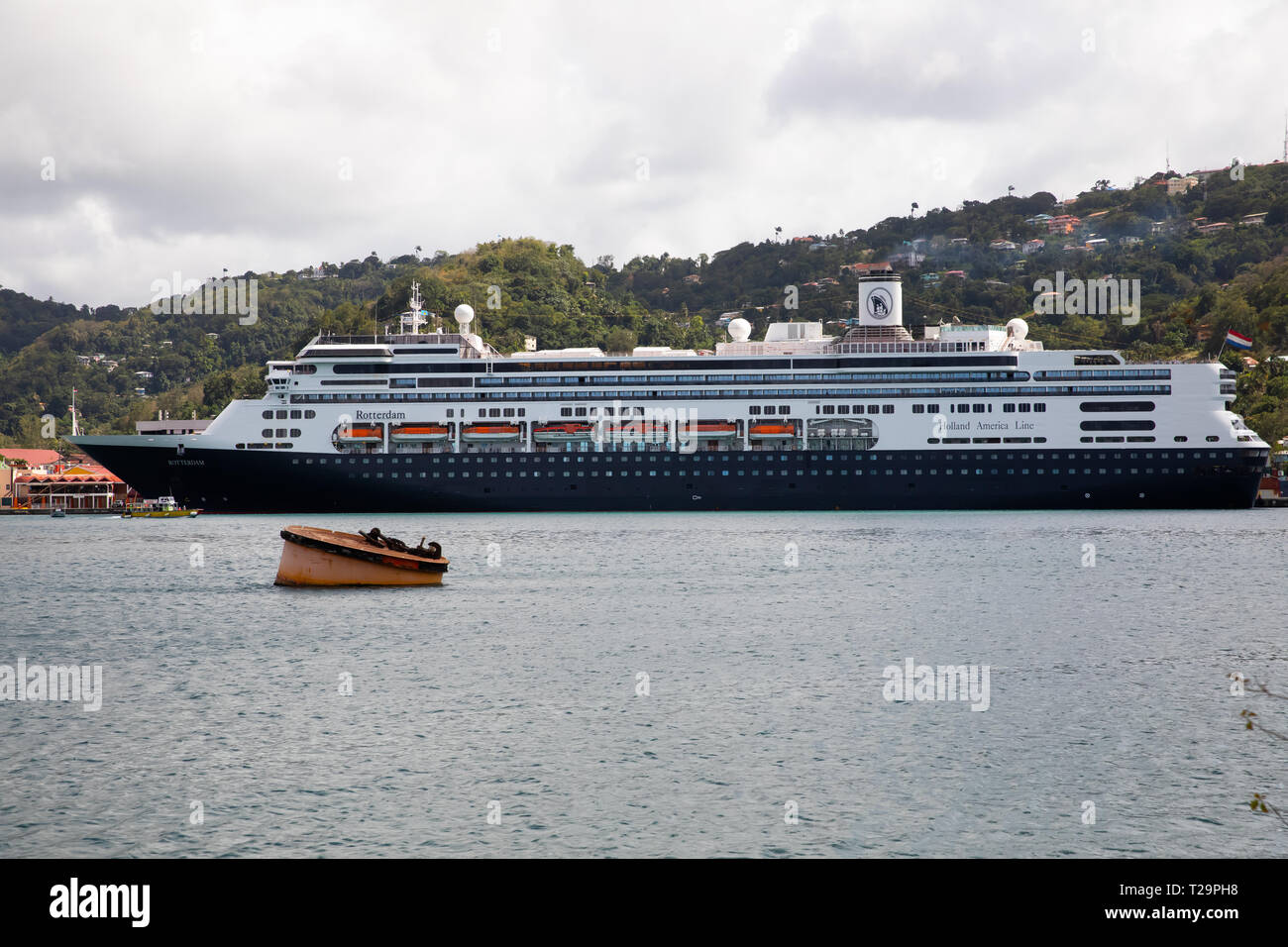 Brittania Cruise Ship Moored In Castries St Lucia In The Caribbean Stock Photo Alamy