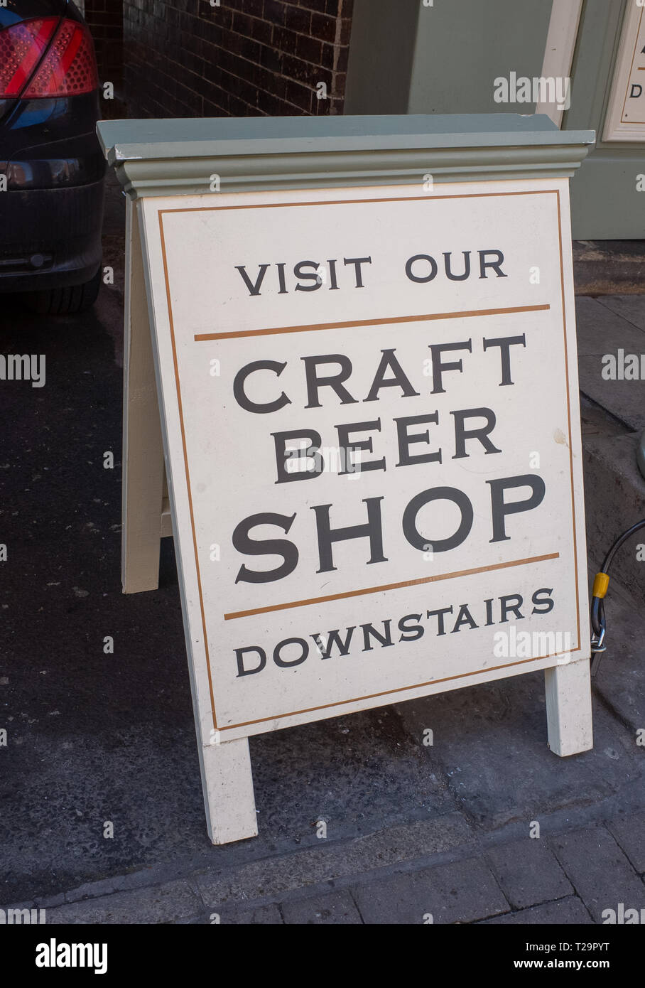 Craft beer shop sign Stock Photo