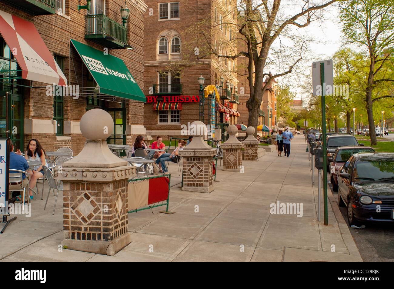 Shops along North Charles Street in the Charles Village neighborhood of