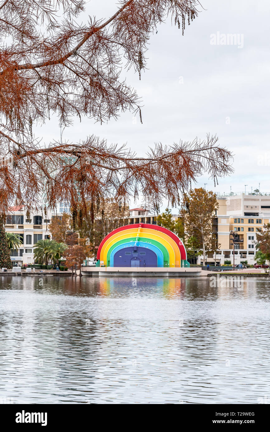 Orlando Florida Usa December 2018 Eola Lake Park Popular