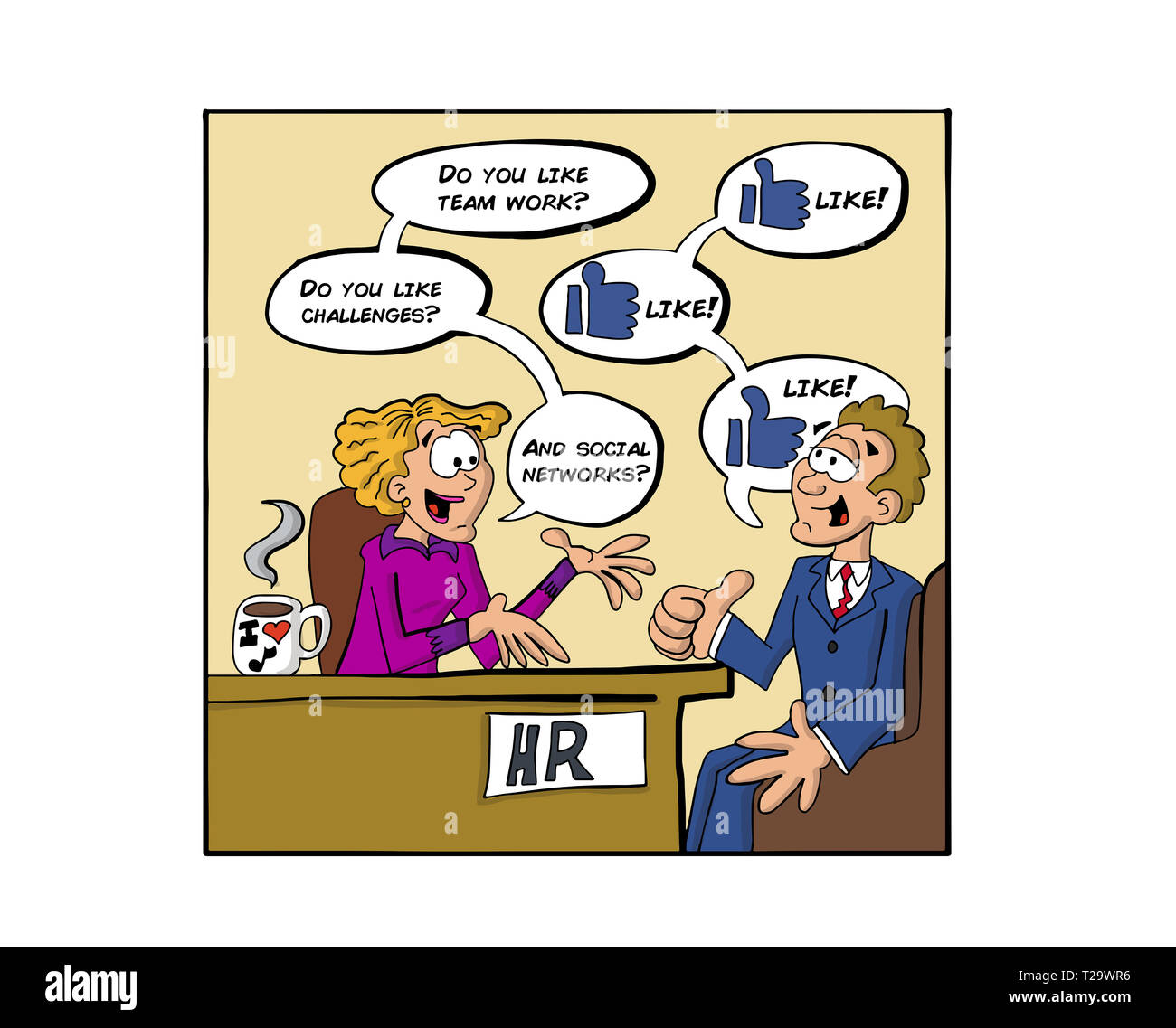 Interview cartoon hi-res stock photography and images - Alamy