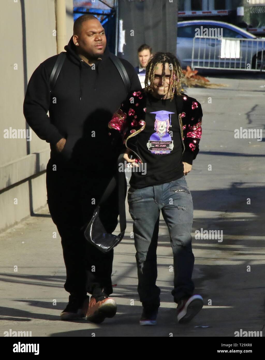 Celebrities arriving at the Jimmy Kimmel studios Featuring: Lil Pump Where:  Hollywood, California, United States When: 25 Feb 2019 Credit: WENN.com  Stock Photo - Alamy