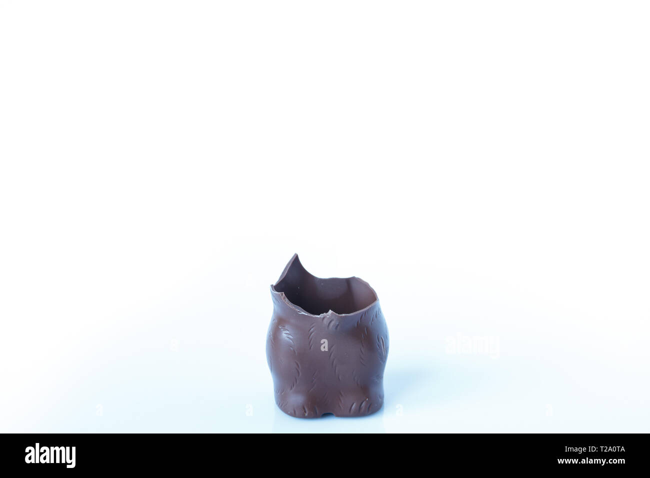 Chocolate easter bunny partly eaten Stock Photo Alamy