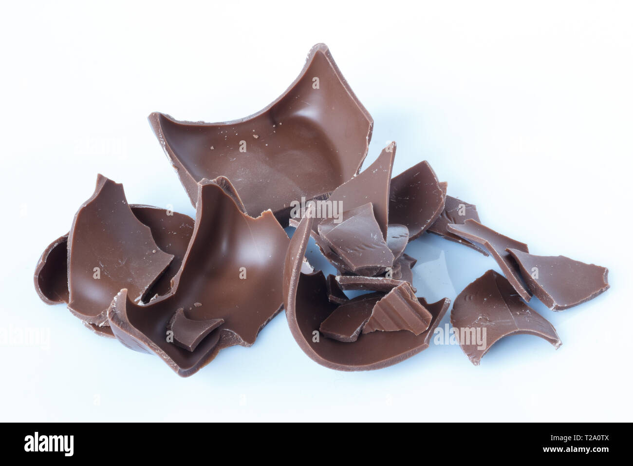Chocolate easter bunny partly eaten Stock Photo
