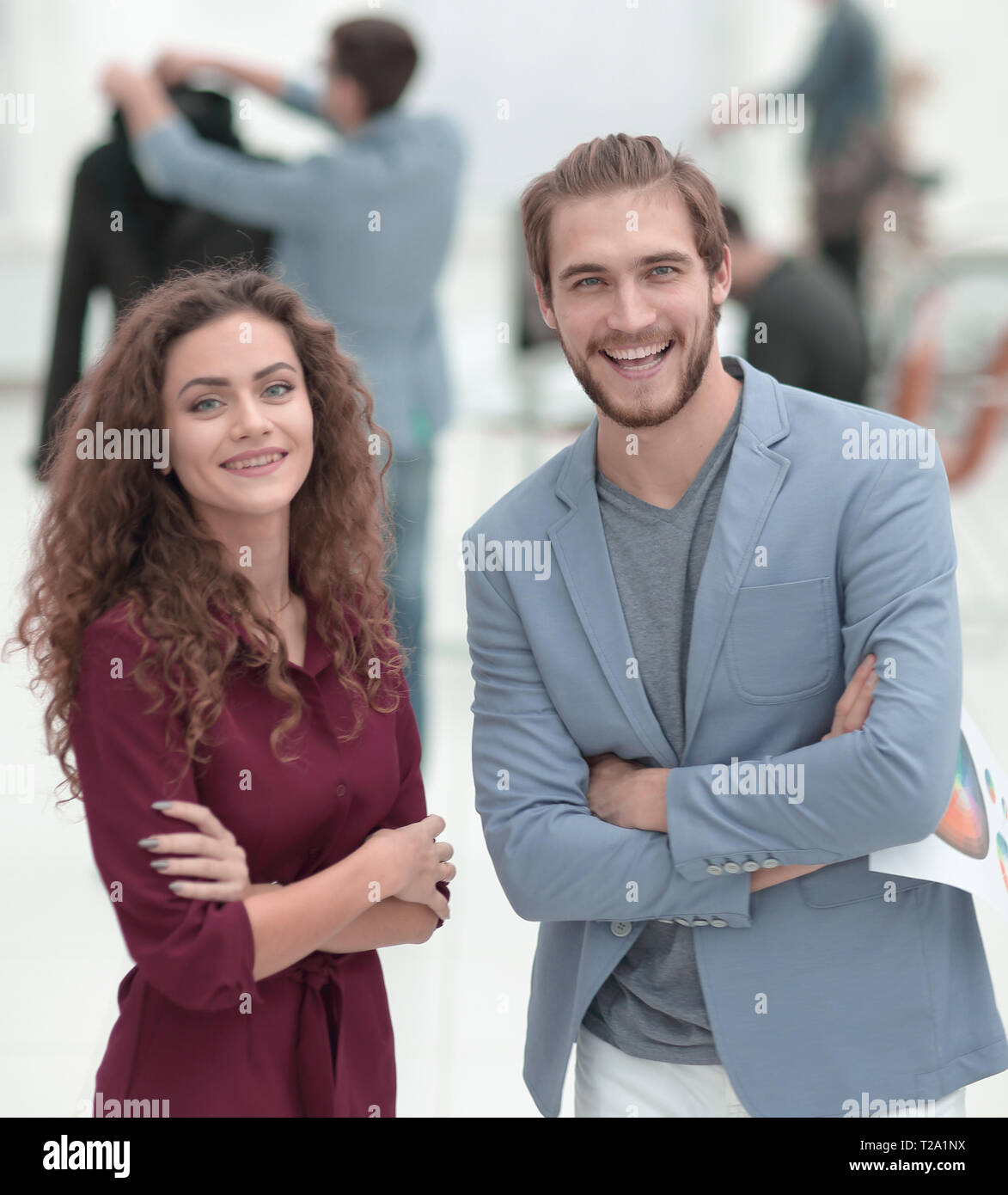 two designers discussing a new project. Stock Photo