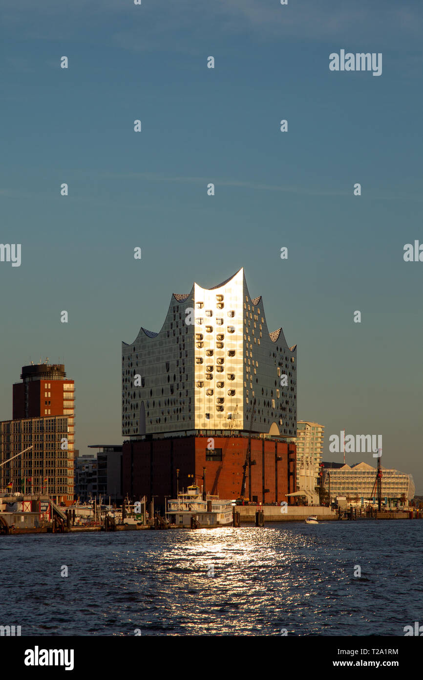 The Elbphilharmonie, the modern concert hall and landmark in the harbour of Hamburg, Germany. Stock Photo