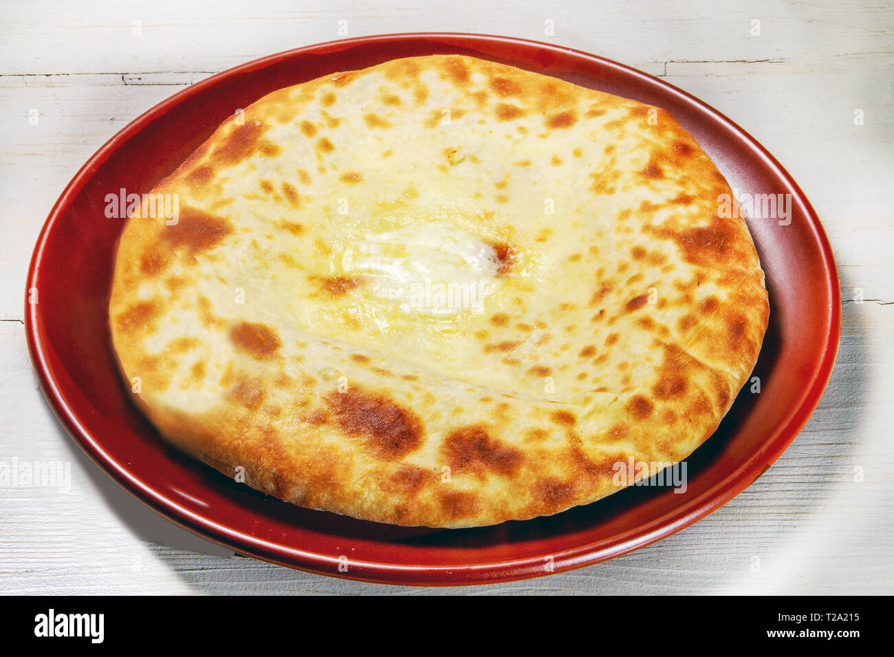 Khachapuri tasty  dish  from cheese  and bread Stock Photo
