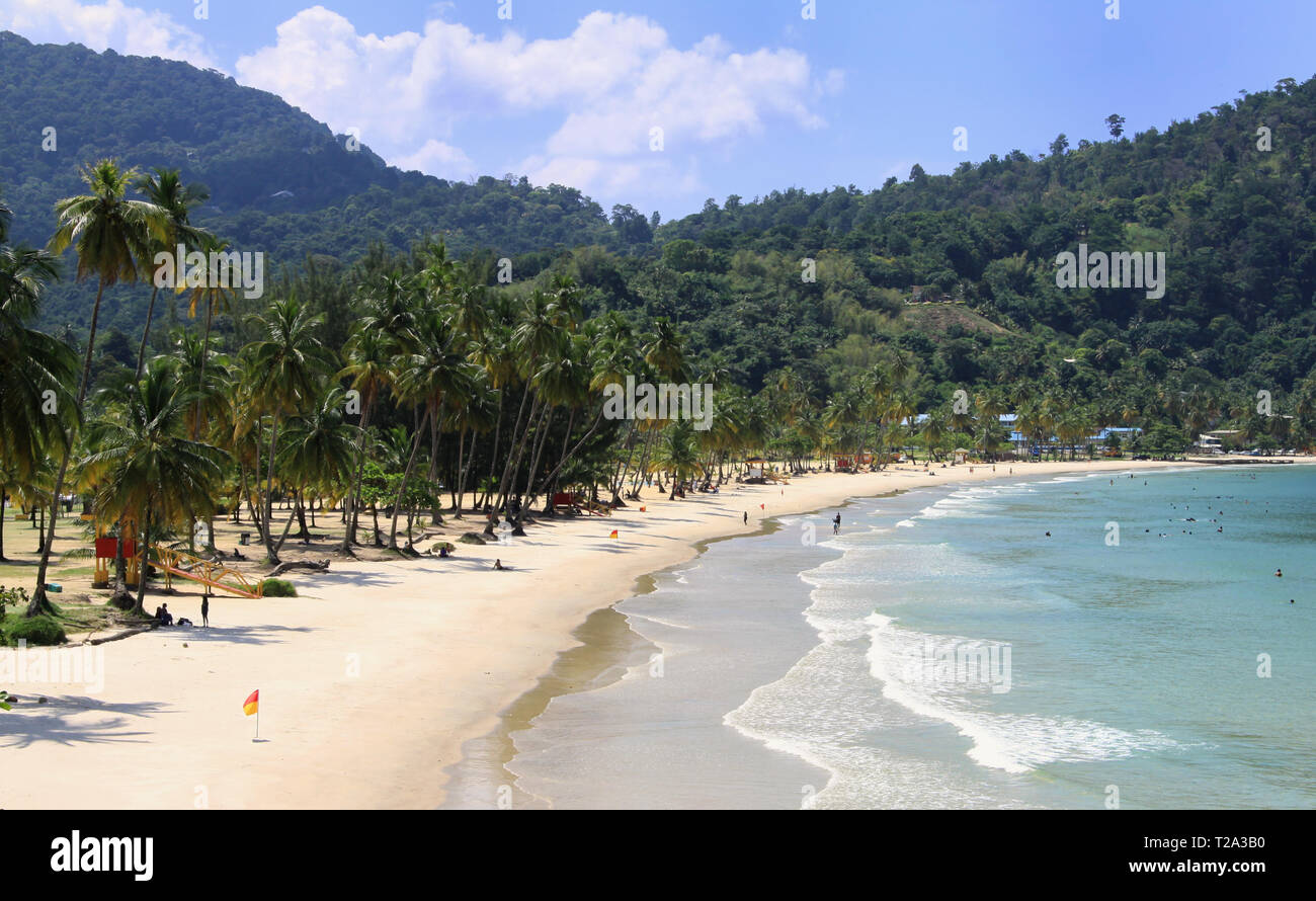 Beach of Maracas Bay (Trinidad, West Indies) in the morning Stock Photo