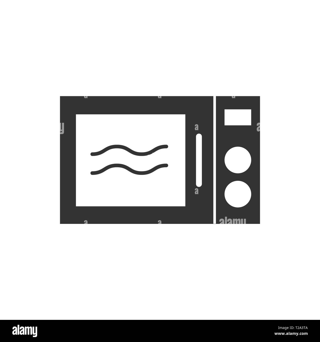 Vector illustration, flat design. Home appliance, kitchen microwave icon Stock Vector