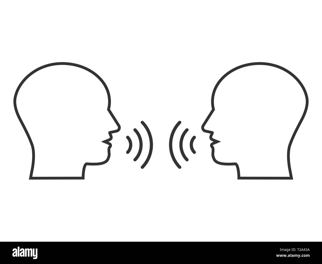 Vector illustration, flat design. Head talk speaking icon Stock Vector