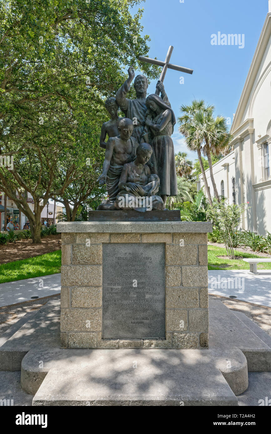 St Augustine, Florida June 15, 2018 This bronze statue is in memory