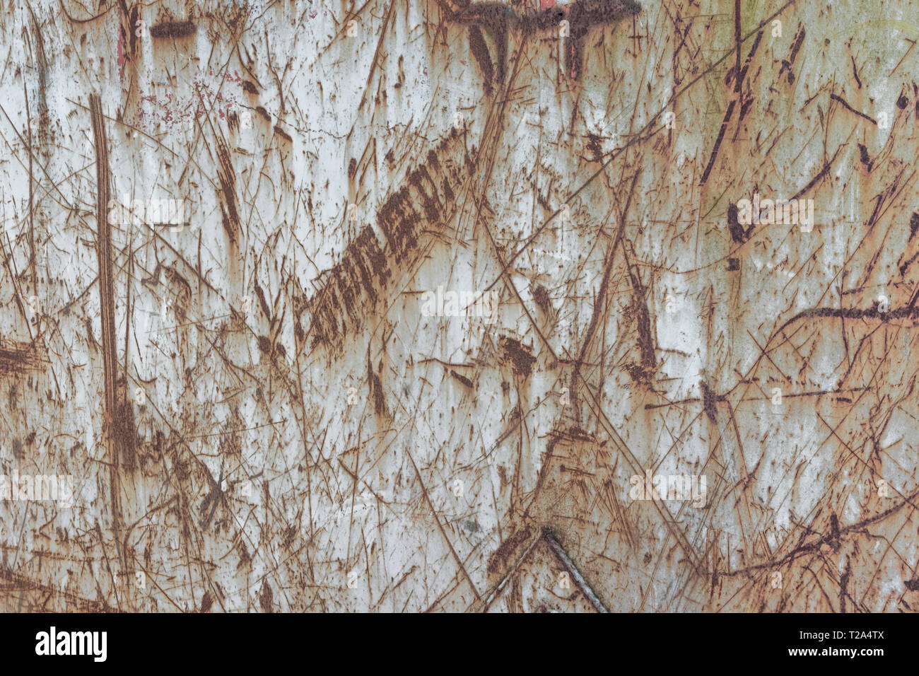 Abstract rusty metal texture, rusting scratches on industrial steel surface. For scratches and scrapes, wearing out, damaged goods, wear and tear Stock Photo