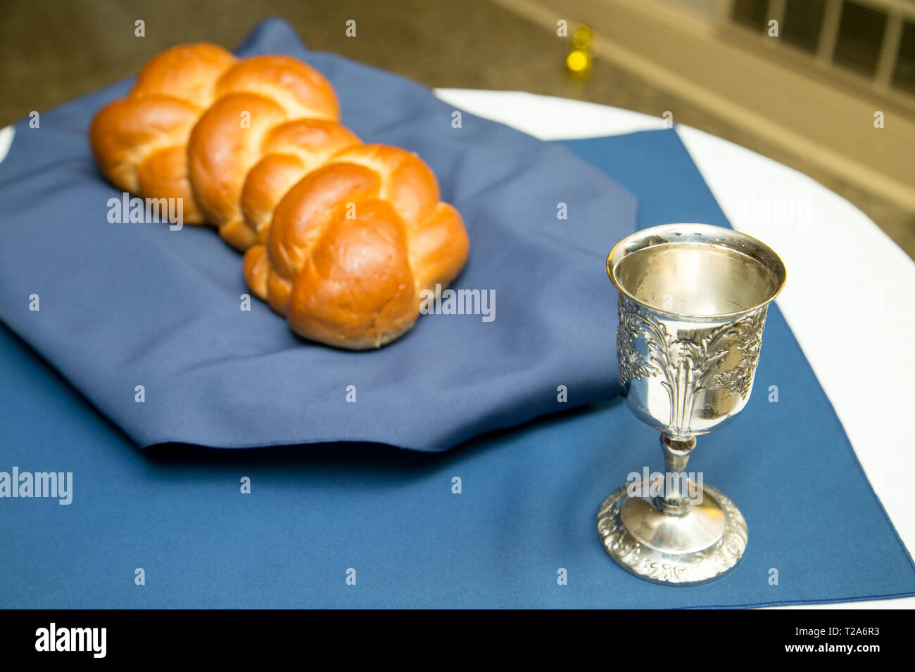 HaMotzi, the Jewish blessing over bread Stock Photo
