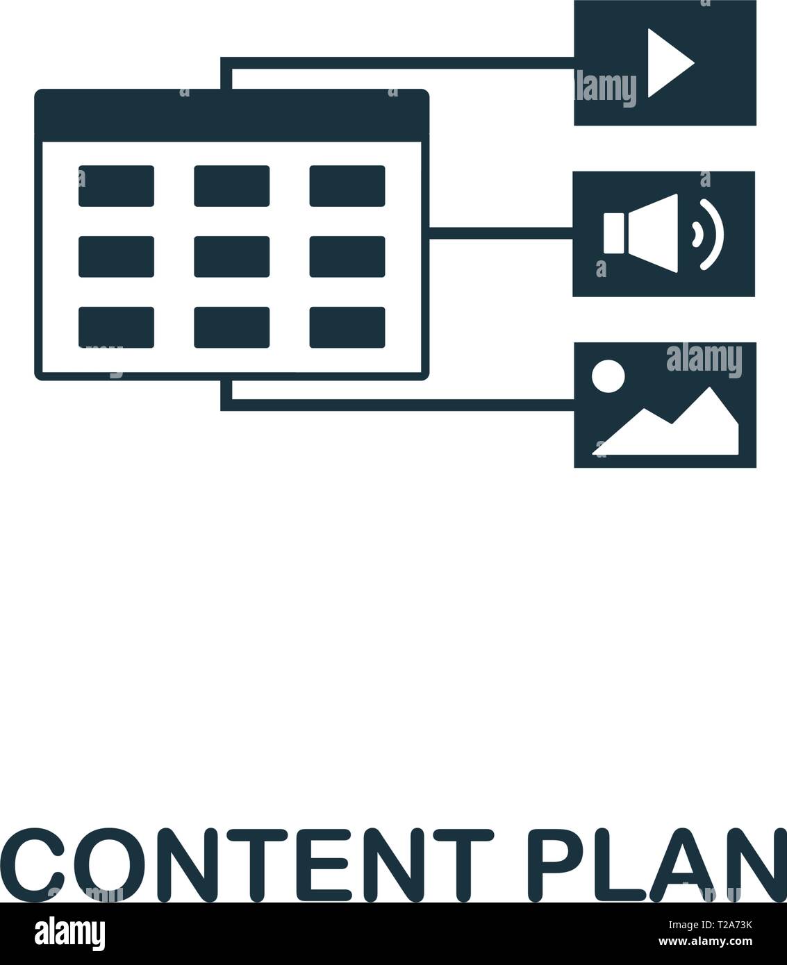 Content Plan icon. Creative element design from content icons collection. Pixel perfect Content Plan icon for web design, apps, software, print usage. Stock Vector