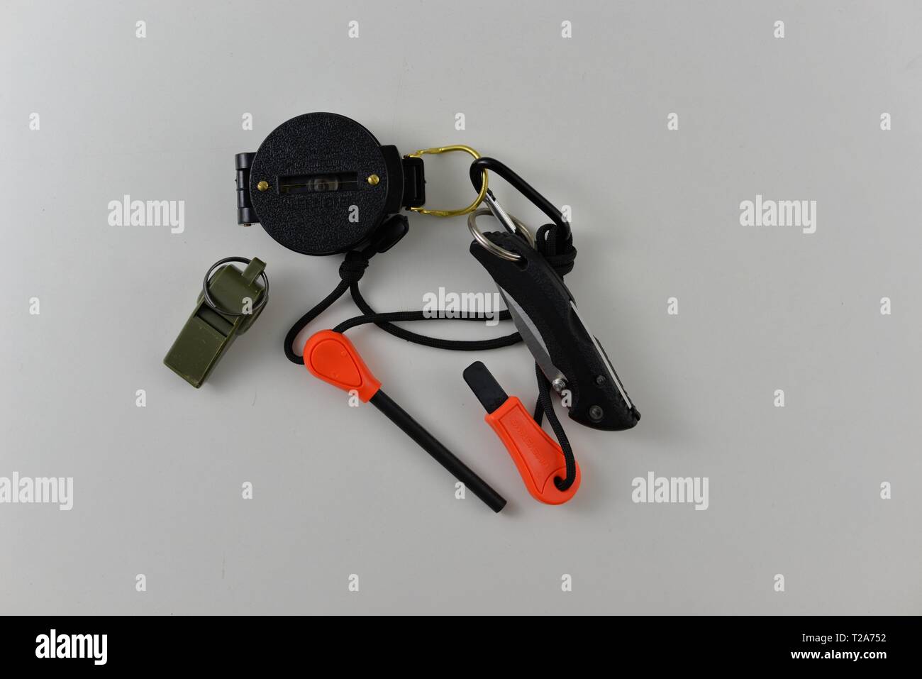 Survival equipment (fire isolated on white background Stock Photo