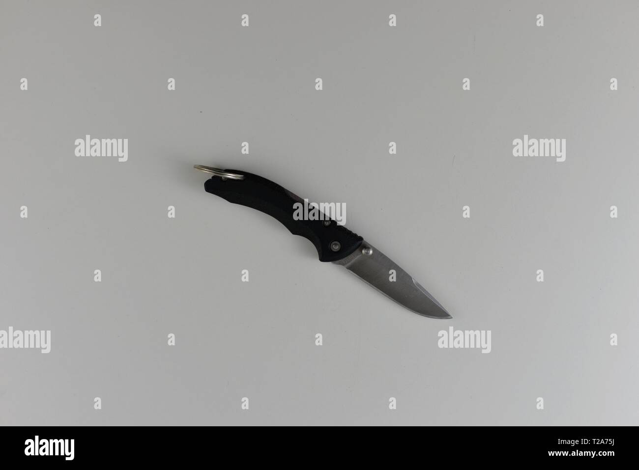 Survival equipment  (knife)  isolated on white background. Stock Photo