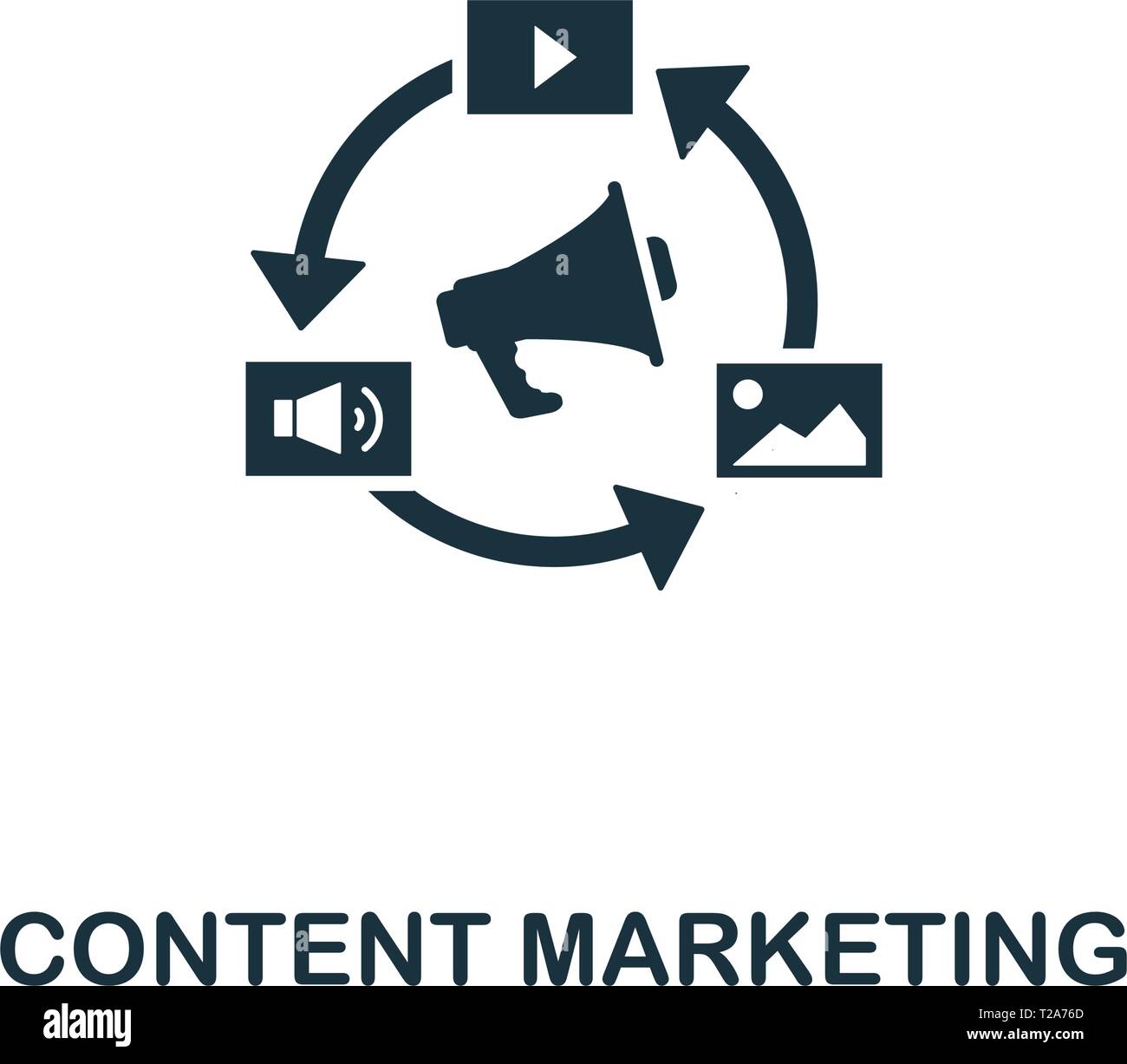 Content Marketing icon. Creative element design from content icons collection. Pixel perfect Content Marketing icon for web design, apps, software, pr Stock Vector