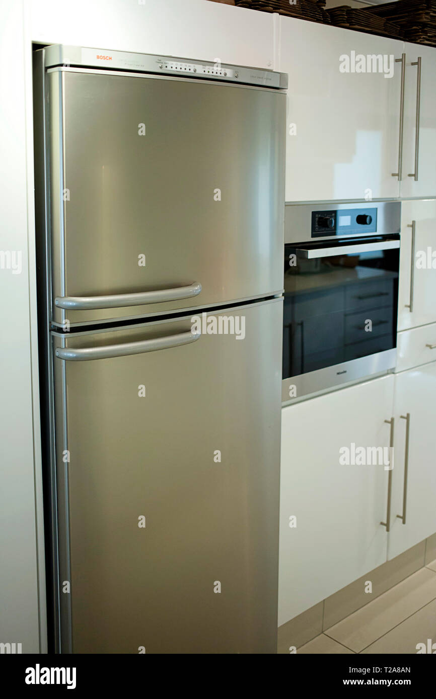 Modern Kitchen Fridge and Oven Stock Photo Alamy