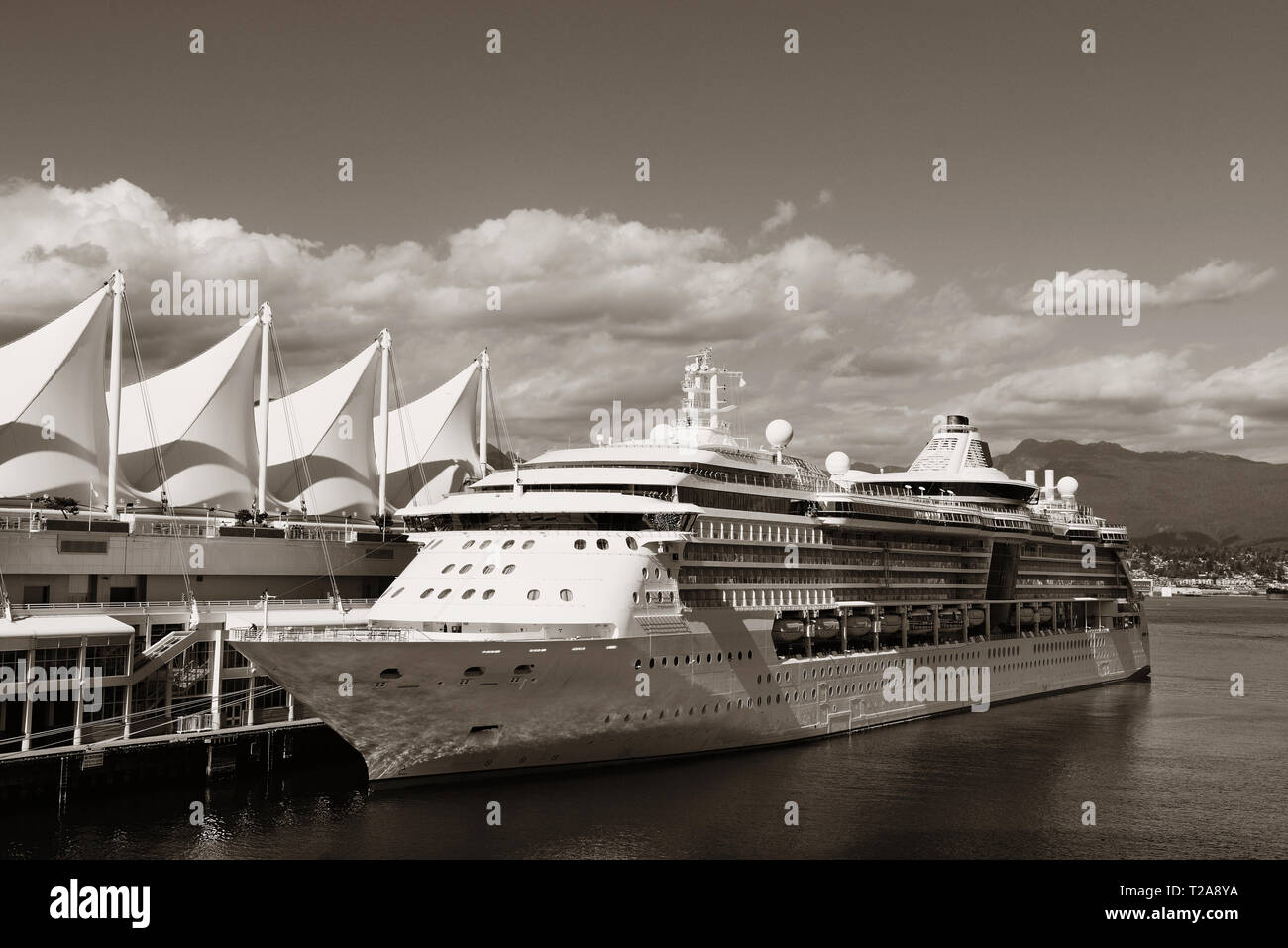 Cruise Ship Dock At Vancouver Pier Stock Photo Alamy   Cruise Ship Dock At Vancouver Pier T2A8YA 