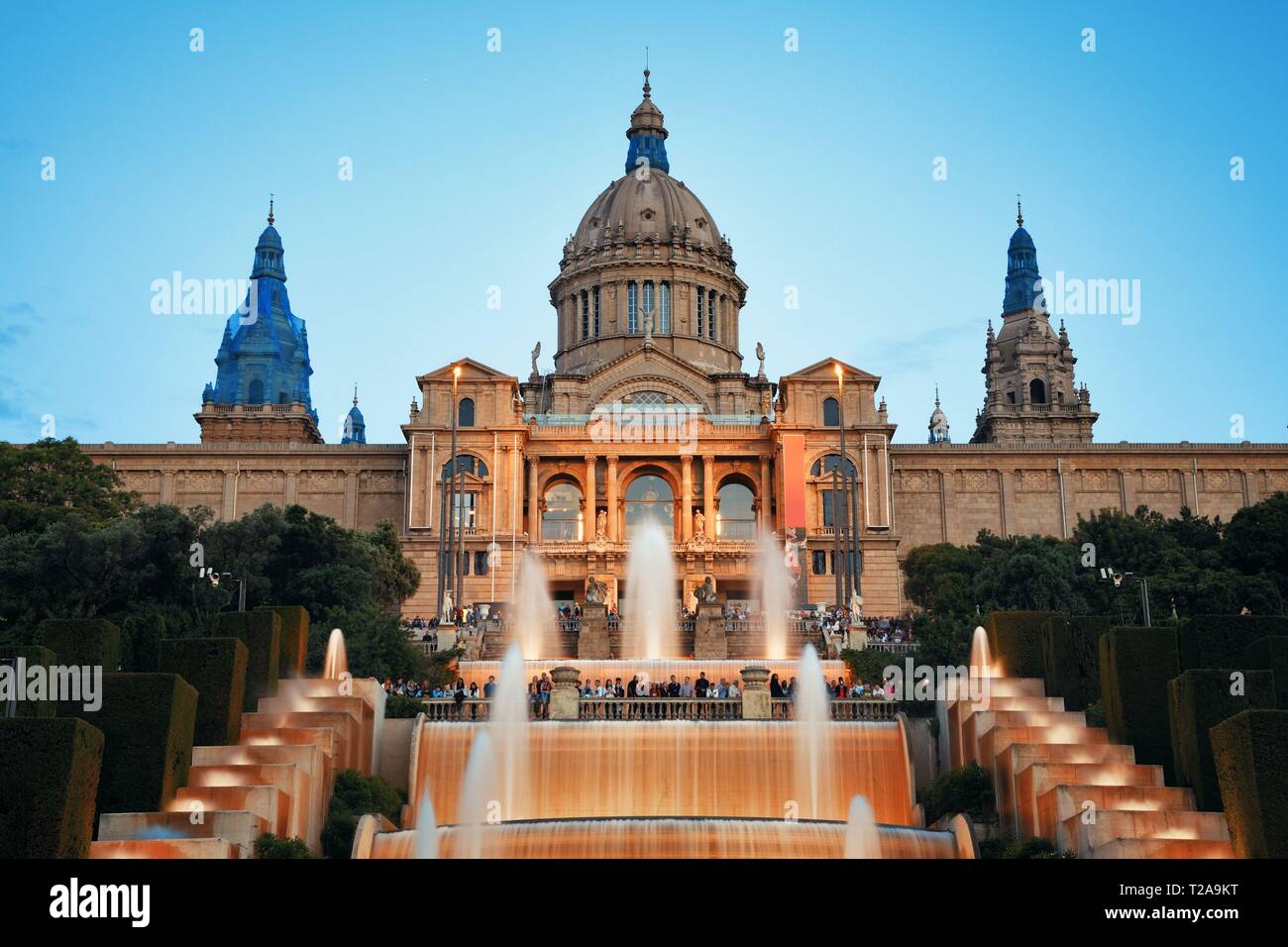 National Art Museum Of Catalonia With Magic Fountain In Placa Espanya ...