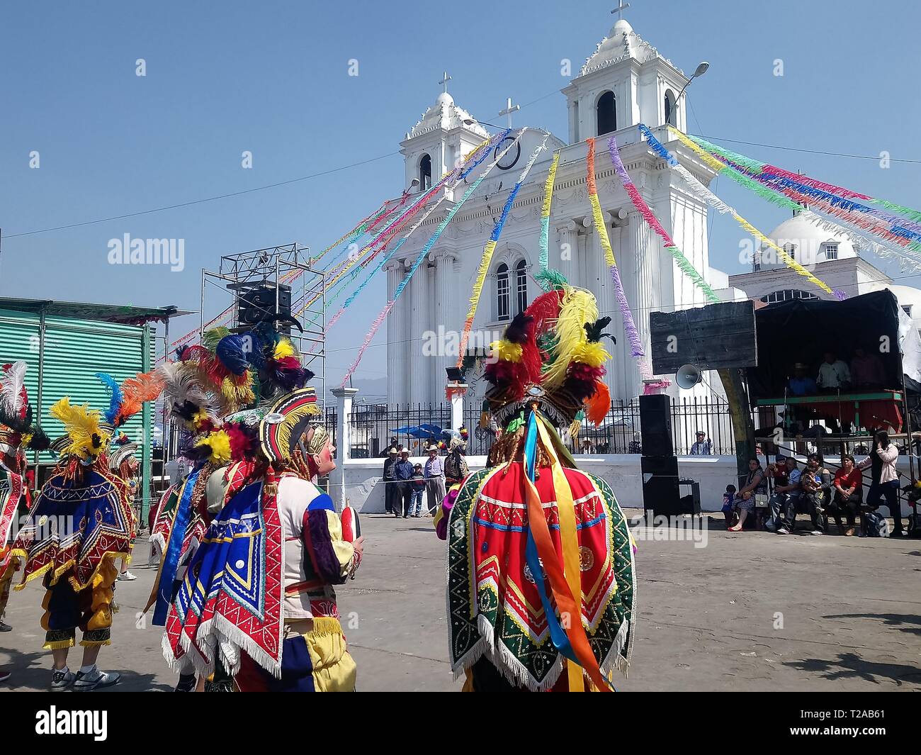 El baile tradicional de los toritos y venados una tradición guatemalteca cultura única fiesta patronal san juan osculcalco quetzaltenango municipio  i Stock Photo