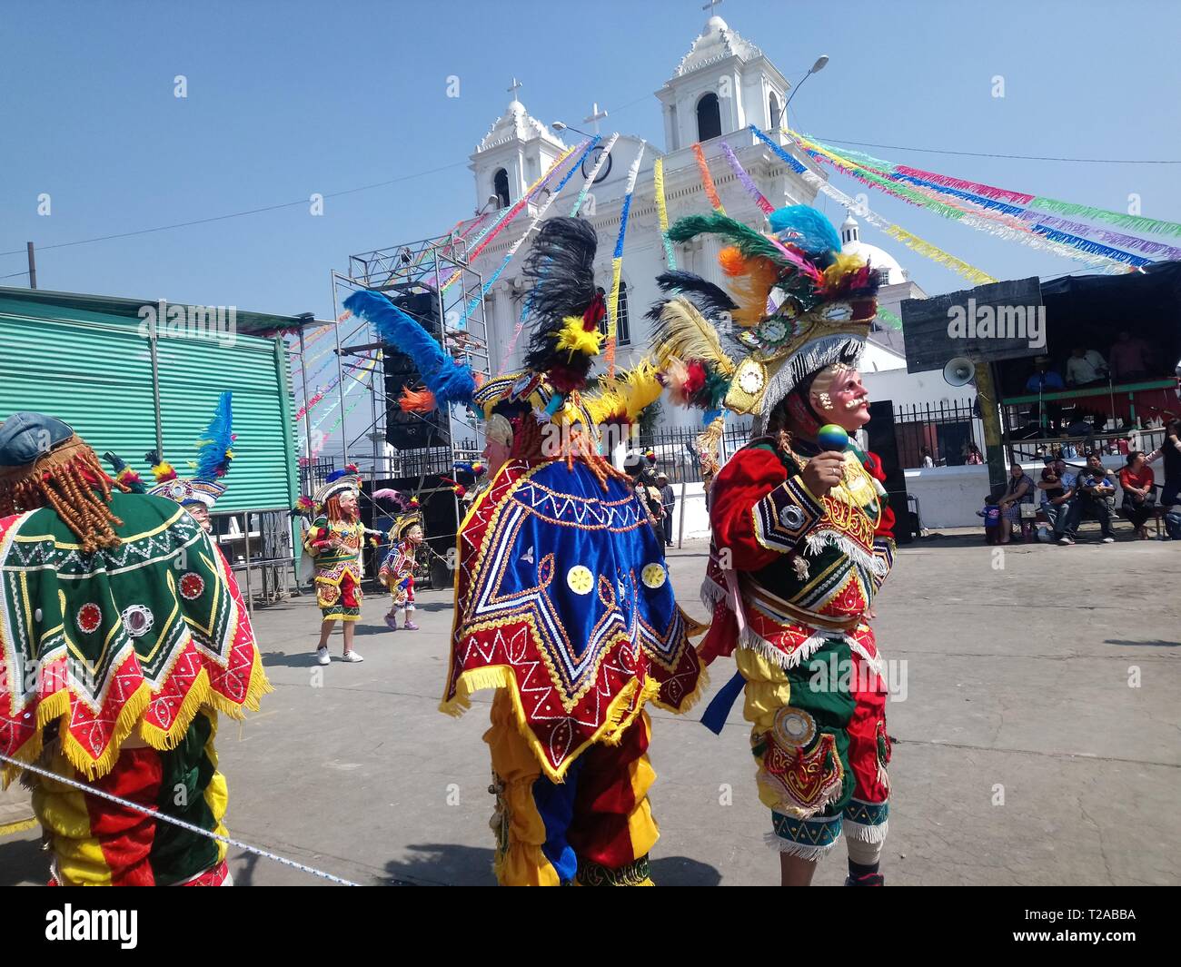 El baile tradicional de los toritos y venados una tradición guatemalteca cultura única fiesta patronal san juan osculcalco quetzaltenango municipio  i Stock Photo