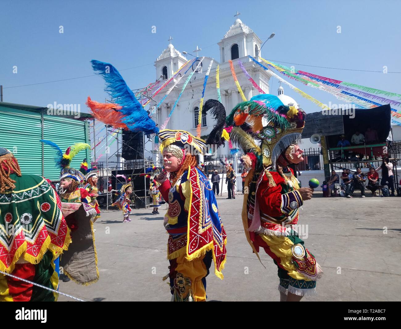 El baile tradicional de los toritos y venados una tradición guatemalteca cultura única fiesta patronal san juan osculcalco quetzaltenango municipio  i Stock Photo