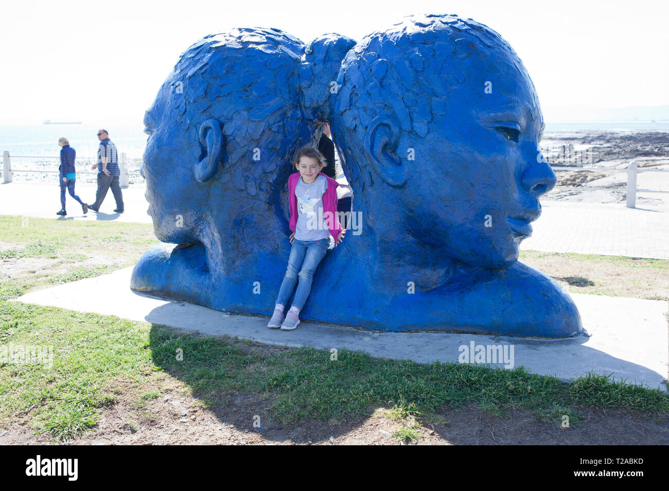 Morphous by artist Lionel Smit along the Mouille Point promenade Stock Photo