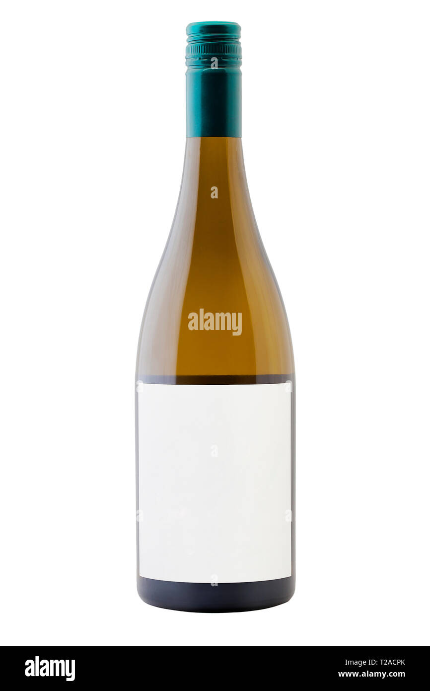 Burgundy Wine bottle with blank label Stock Photo