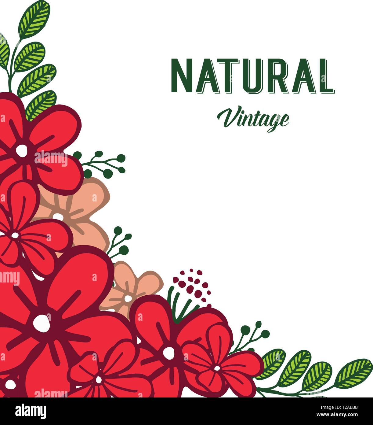 Vector illustration various shape red flower frame for greeting card ...
