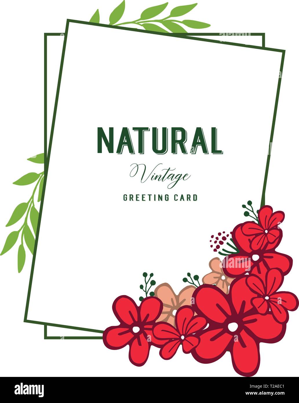 Vector illustration various texture red wreath frame with greeting card ...